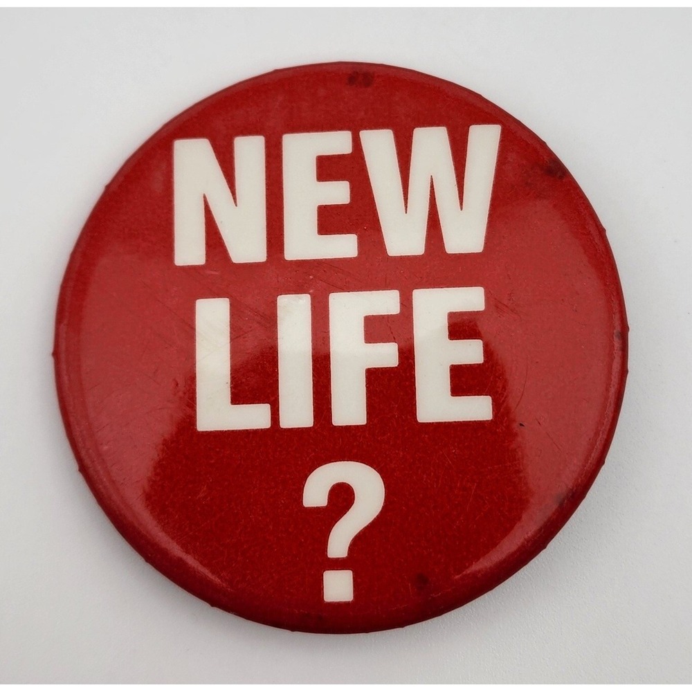 VINTAGE NEW LIFE? PIN RED